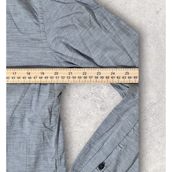 JOHN VARVATOS Sz 16x32-33 MENS Dress Shirt Gray Lightweight Cotton Button - Picture 7 of 12